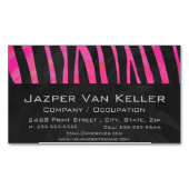 Zebra zwart-witroze afdrukken visitekaartje magneet (Voorkant)