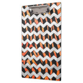 Zebra zwarte en Oranje Chevron Klembord (Links)