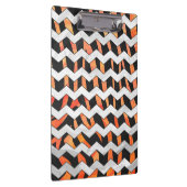 Zebra zwarte en Oranje Chevron Klembord (Rechts)
