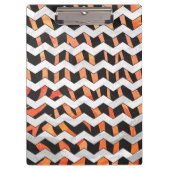 Zebra zwarte en Oranje Chevron Klembord (Voorkant)