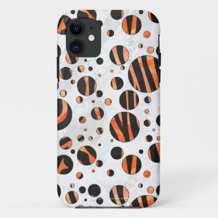 Zebra zwarte en Oranje pokadots Case-Mate iPhone Case