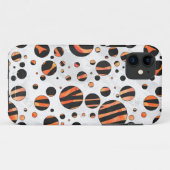 Zebra zwarte en Oranje pokadots Case-Mate iPhone Case (Achterkant (horizontaal))