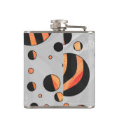 Zebra zwarte en Oranje pokadots Heupfles (Achterkant)