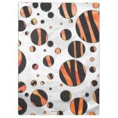 Zebra zwarte en Oranje pokadots Klembord (Achterkant)