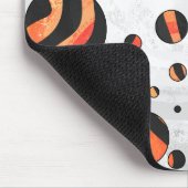 Zebra zwarte en Oranje pokadots Muismat (Hoek)