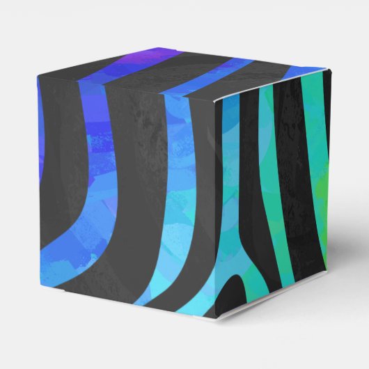 Zebra, zwarte en regenboogafdrukken bedankdoosjes (Achterkant)