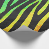 Zebra, zwarte en regenboogafdrukken cadeaupapier (Hoek)