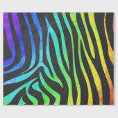 Zebra, zwarte en regenboogafdrukken cadeaupapier (Vlak)