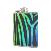 Zebra, zwarte en regenboogafdrukken heupfles (Links)