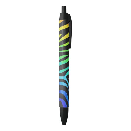Zebra, zwarte en regenboogafdrukken inkt pen (Achterkant (Verticaal))