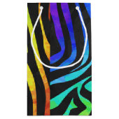 Zebra, zwarte en regenboogafdrukken klein cadeauzakje (Achterkant)