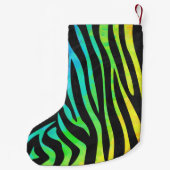 Zebra, zwarte en regenboogafdrukken kleine kerstsok (Achterkant)