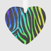 Zebra, zwarte en regenboogafdrukken ornament (voorkant)