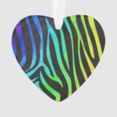 Zebra, zwarte en regenboogafdrukken ornament (achterkant)