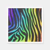 Zebra, zwarte en regenboogafdrukken servetten (Voorkant)