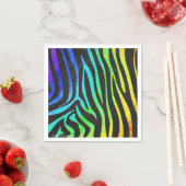 Zebra, zwarte en regenboogafdrukken servetten (Insitu)