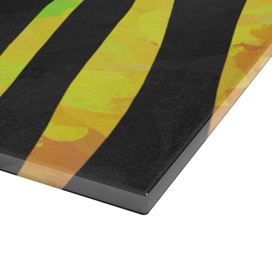 Zebra, zwarte en regenboogafdrukken snijplank (Hoek)