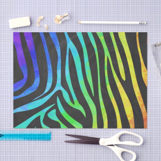 Zebra, zwarte en regenboogafdrukken tissuepapier (Craft)