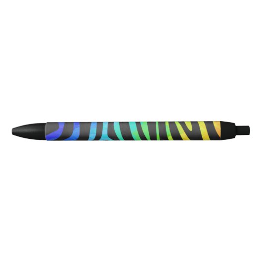 Zebra, zwarte en regenboogafdrukken zwarte inkt pen (Voorkant)