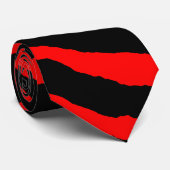 Zebra zwarte en rode stropen stropdas (Opgerold)