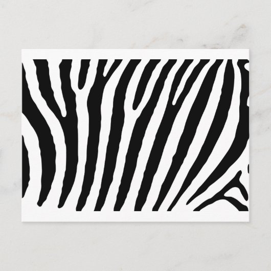 Zebra, zwarte en witte lijnen briefkaart (Voorkant)