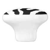 Zebra zwarte en witte printpenningen keramische knop (Zijkant)