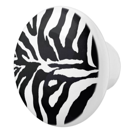 Zebra zwarte en witte printpenningen keramische knop (Rechts)