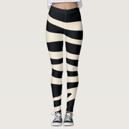 Zebra zwarte en witte streep leggings
