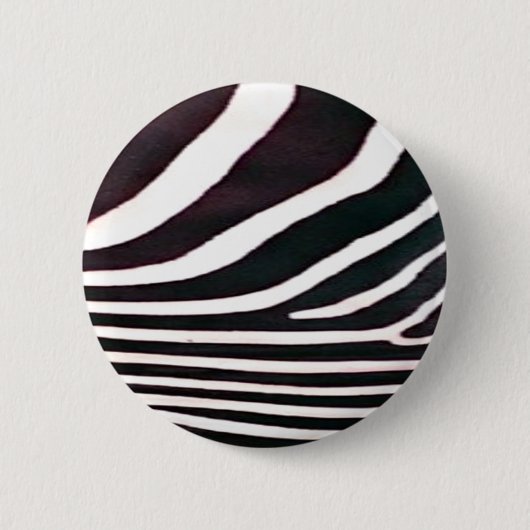 Zebra zwarte en witte strepen afdrukken ronde button 5,7 cm (Voorkant)