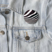 Zebra zwarte en witte strepen afdrukken ronde button 5,7 cm (In situ)