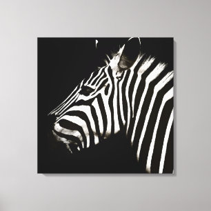 Zebra zwarte en witte strepen canvas afdruk