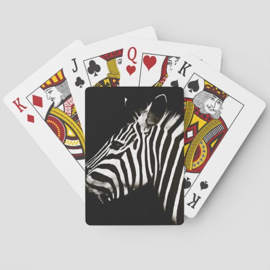 Zebra zwarte en witte strepen pokerkaarten (Achterkant)