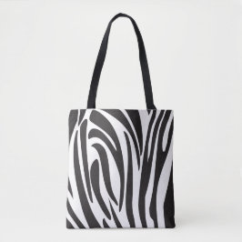 Zebra zwarte en witte strepen, rendy ontwerp tote bag
