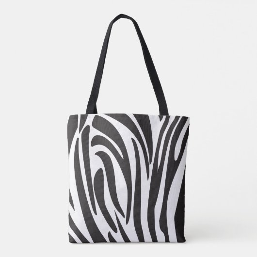 Zebra zwarte en witte strepen, rendy ontwerp tote bag (Achterkant)