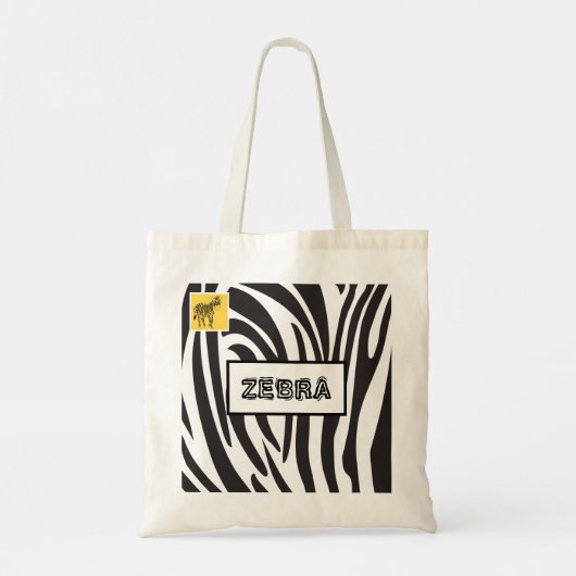 Zebra zwarte en witte strepen, rendy ontwerp tote bag (Achterkant)