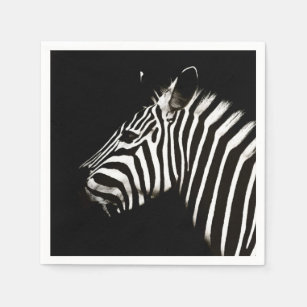 Zebra zwarte en witte strepen servet