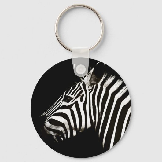 Zebra zwarte en witte strepen sleutelhanger (Voorkant)