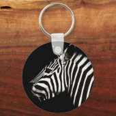 Zebra zwarte en witte strepen sleutelhanger (Voorkant)