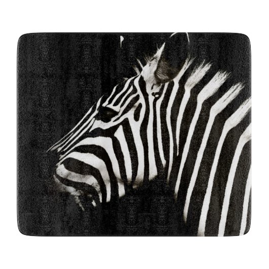 Zebra zwarte en witte strepen snijplank (Voorkant)