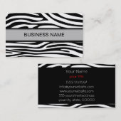 Zebra, zwarte huid en vlekken visitekaartje (Voorkant / Achterkant)