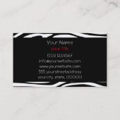 Zebra, zwarte huid en vlekken visitekaartje (Achterkant)