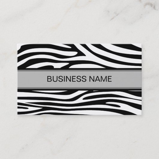 Zebra, zwarte huid en vlekken visitekaartje (Voorkant)