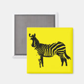 Zebra Zwarte Silhouet Koelkastmagneet Magneet (Voorkant / Achterkant)