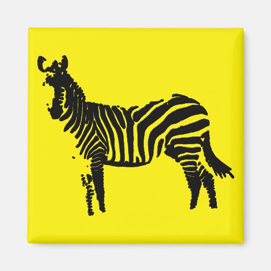 Zebra Zwarte Silhouet Koelkastmagneet Magneet (Voorkant)