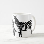Zebra Zwarte Silhouet Mok of Reis Mok (Voorkant rechts)