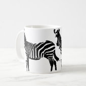 Zebra Zwarte Silhouet Mok of Reis Mok (Voorkant links)