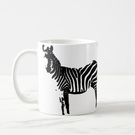 Zebra Zwarte Silhouet Mok of Reis Mok (Links)