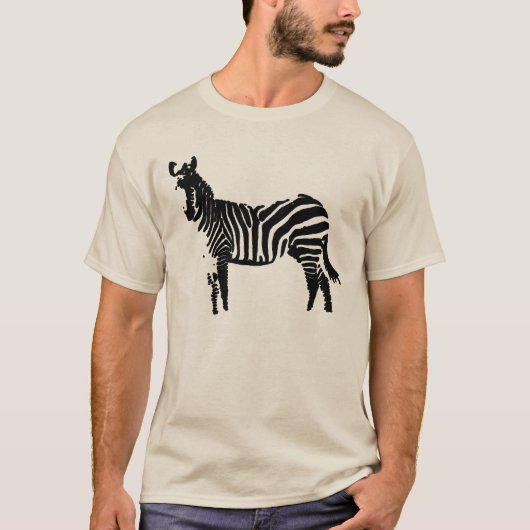 Zebra Zwarte Silhouet T-shirt (Voorkant)