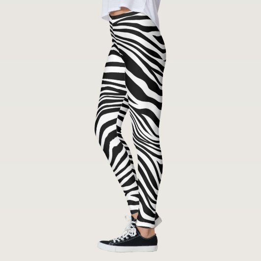 Zebra zwarte witte strepen   leggings (Links)