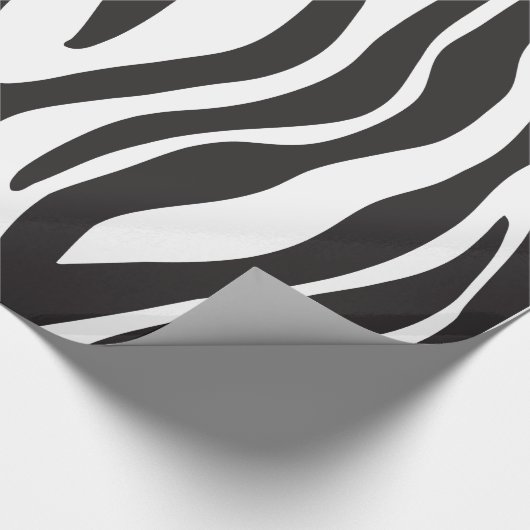 Zebra zwarte & witte strips cadeaupapier (Hoek)